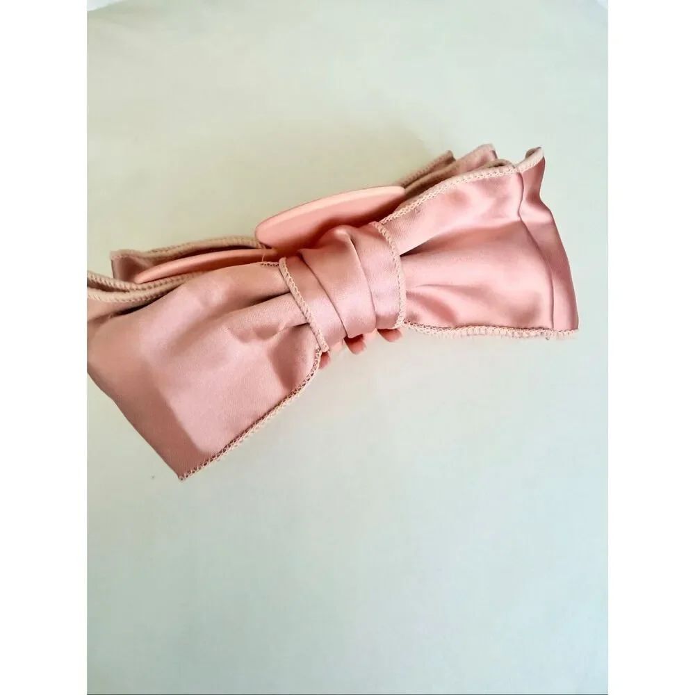 Oversized Pink Satin Bow Hair Claw Clip Coquette Balletcore Hair Accessory